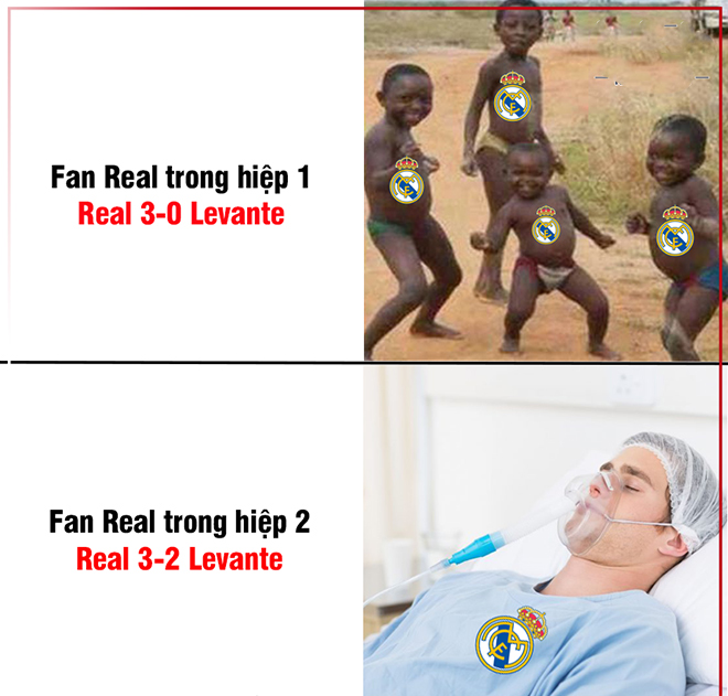 Cảm xúc của fan Real Madrid đêm qua.