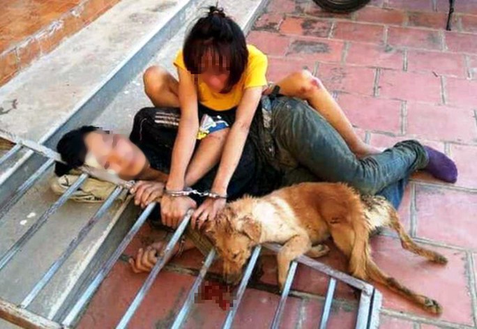 Địa bàn Thanh Hóa trong nhiều năm qua thường xuyên xảy ra tình trạng trộm chó khiến người dân bất bình. Trong ảnh là một cặp tình nhân chuyên hành nghề trộm chó bị người dân vây bắt hôm 12-8