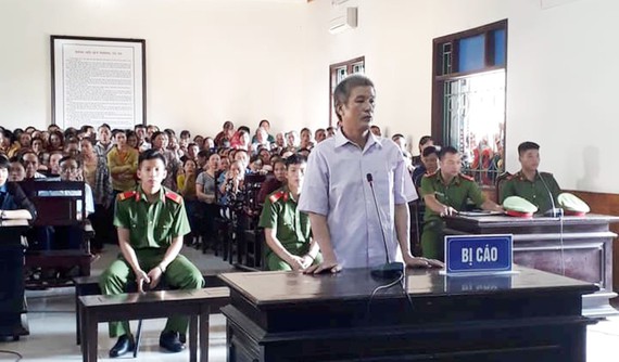 Bị cáo Đoàn tại phiên tòa xét xử sơ thẩm.