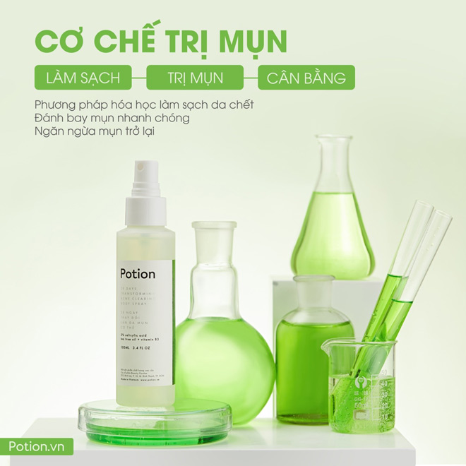 Xịt cơ thể Potion Body Spray – vừa làm sạch, vừa trị mụn và dưỡng ẩm da