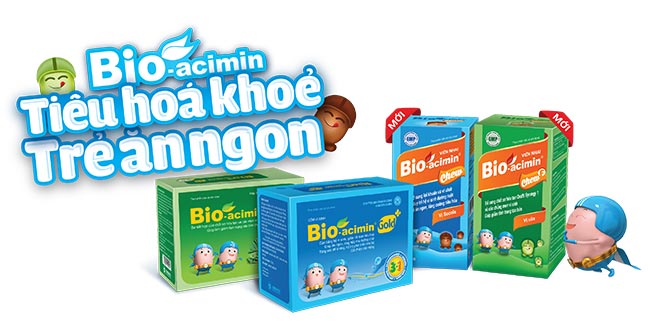 Bio-acimin – Trọn bộ sản phẩm hỗ trợ chăm sóc hệ tiêu hóa cho con trẻ
