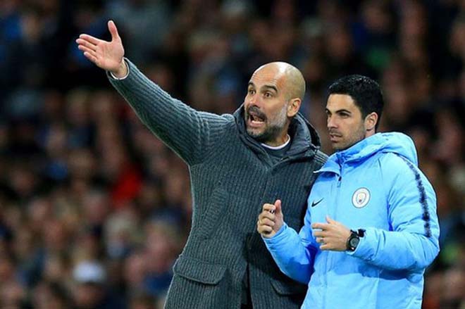 Arteta (phải) có thể thay thế Pep ở Man City