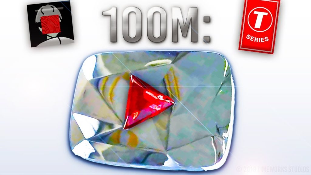 Nút kim cương đỏ dành cho kênh có trên 100 triệu người theo dõi