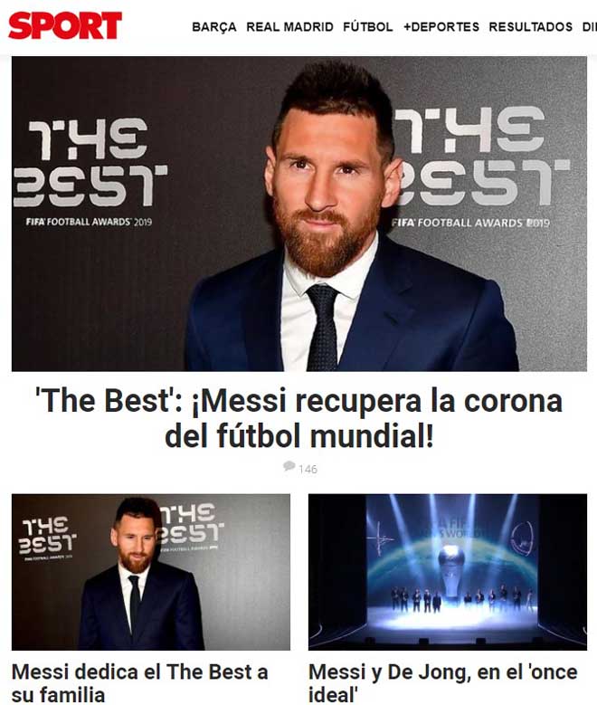 Messi ẵm FIFA The Best 2019: Báo chí ngợi ca thiên tài, lo Ronaldo hết thời - 2