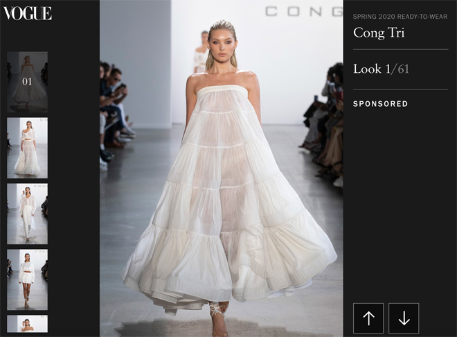 Tạp chí Vogue đăng tải BST “Đi nhặt hạt sương nghiêng”