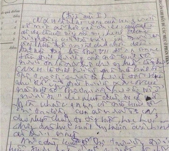 Chữ viết “đổ rạp” của nam sinh đố ai đọc được, cô giáo cho điểm cũng phải "hoa mắt" - 2