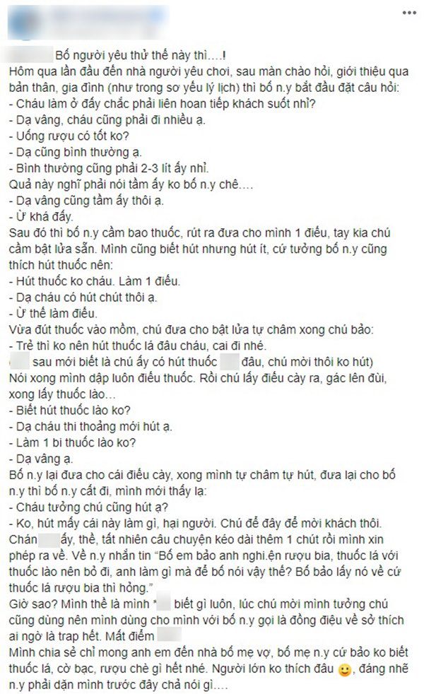 Về ra mắt, bố nàng vác điếu, bưng rượu mời, chàng trai bị chia tay vẫn không hiểu lý do - 1