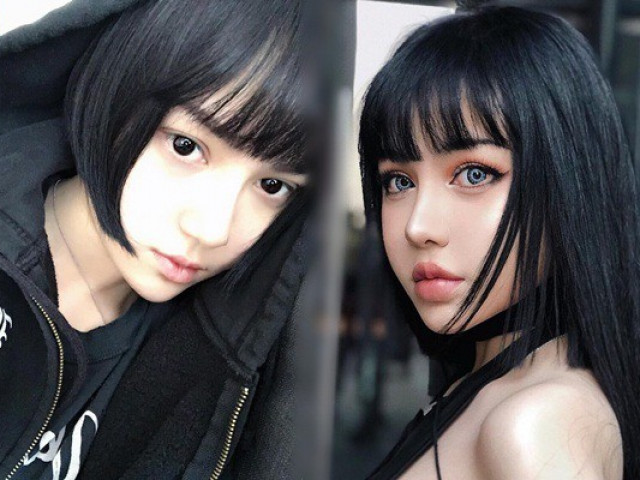 Bạn trẻ - Cuộc sống - Ngỡ ngàng mặt mộc của "búp bê sống" Kina She với vẻ đẹp siêu thực