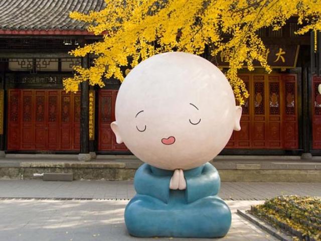 Du lịch - Ngôi chùa "dễ thương" nhất Trung Quốc, trưng bày hàng loạt bức tượng hoạt hình