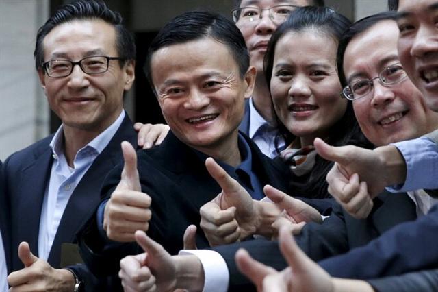 Lãnh đạo Alibaba vào đợt IPO năm 2014 (Nguồn: SCMP)