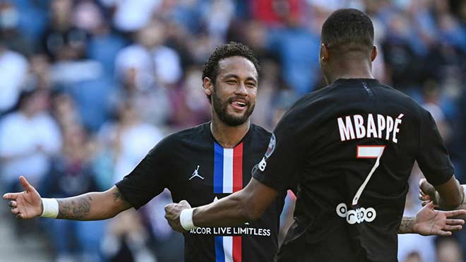 Neymar và Mbappe ghi bàn trong ngày PSG thi đấu trở lại sau 4 tháng