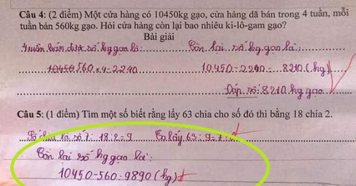 Giáo dục - du học - Cộng đồng mạng náo loạn vì bài toán "bán gạo", tranh cãi cô đúng hay trò sai không có hồi kết