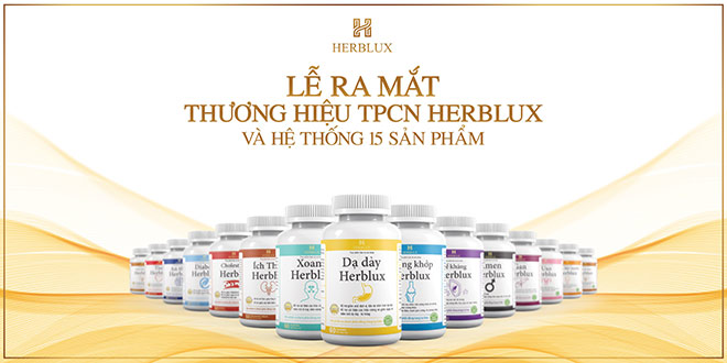 Hình ảnh hệ thống sản phẩm đang lưu hành trên thị trường của&nbsp; thương hiệu thực phẩm bảo vệ sức khỏe Herblux