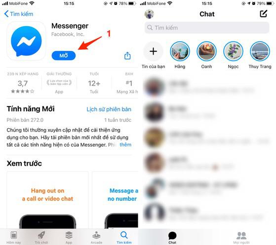 Cập nhật ứng dụng Messenger lên phiên bản mới nhất. Ảnh: MINH HOÀNG