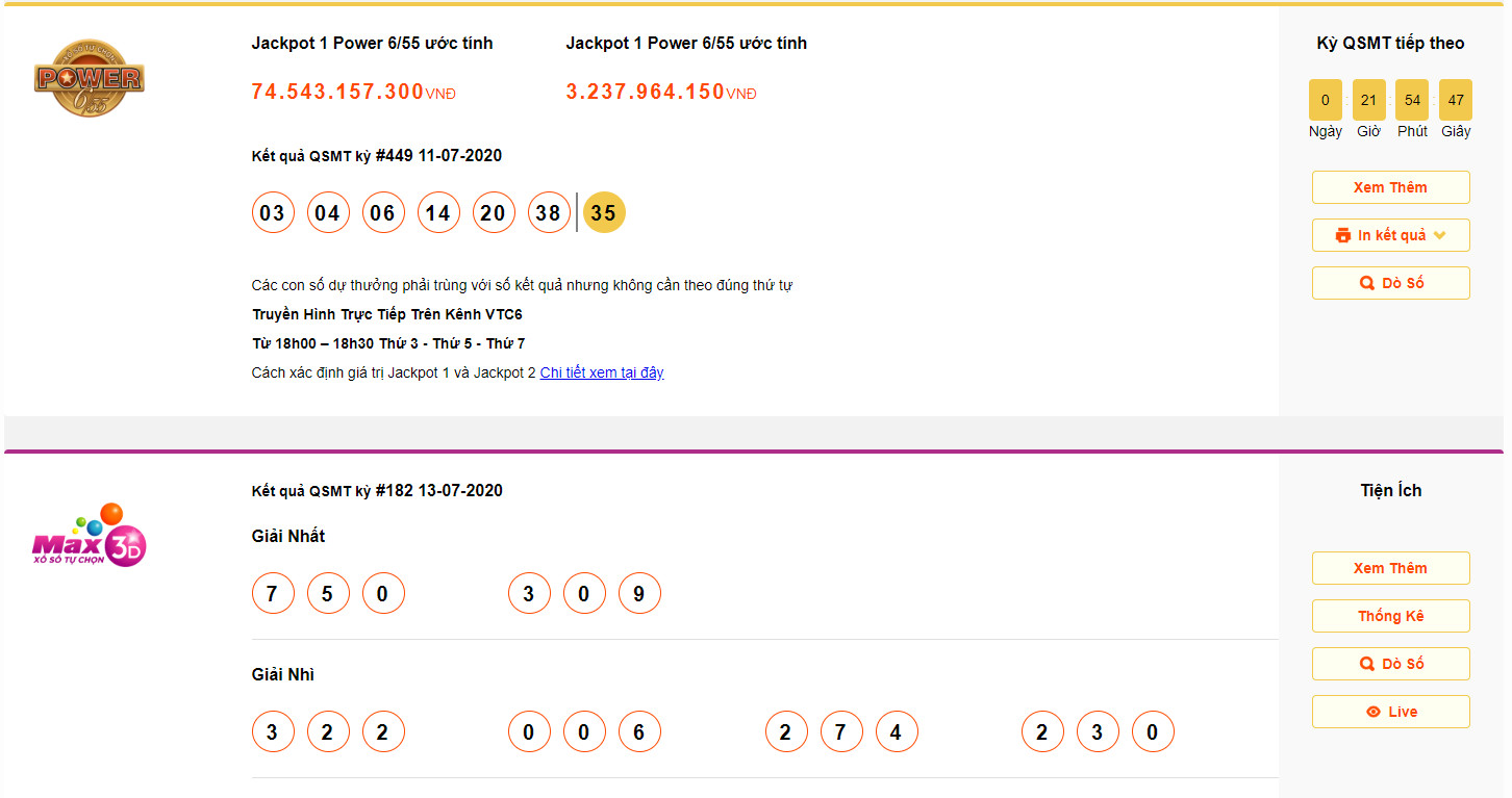 Đầy đủ thông tin các loại hình xổ số Vietlott