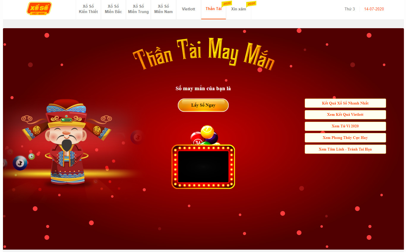 Chỉ cần 1 cú click chuột để xin số may mắn