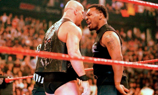 Tyson làm khách ở sự kiện đấu vật WrestleMania 14 giữa Steve Austin và Shawn Michaels năm 1998.
