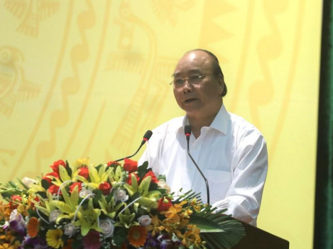 Thủ tướng Nguyễn Xuân Phúc phát biểu khai mạc hội nghị. Ảnh: TẤN VIỆT