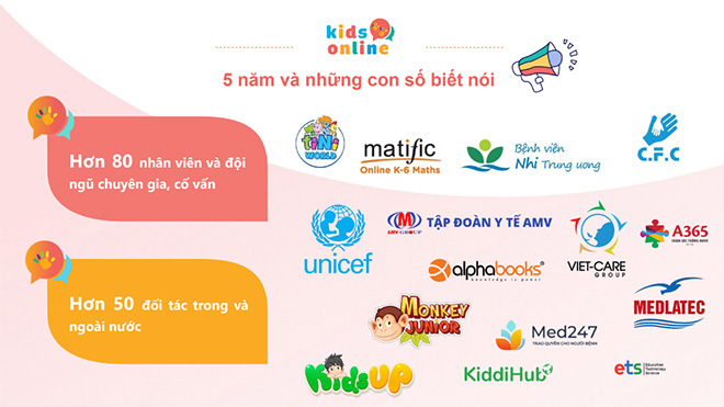 Các đối tác của KidsOnline cùng hướng tới phát triển toàn diện trẻ mầm non. Nguồn: KidsOnline