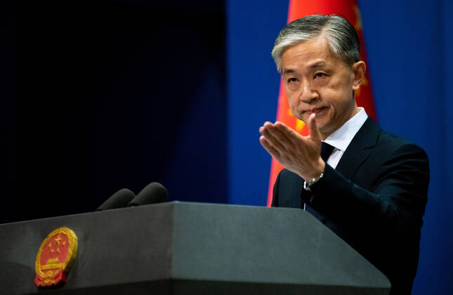 Phát ngôn viên Bộ Ngoại giao&nbsp;mới nhậm chức của Trung Quốc - Vương Văn Bân (ảnh: CGTN)