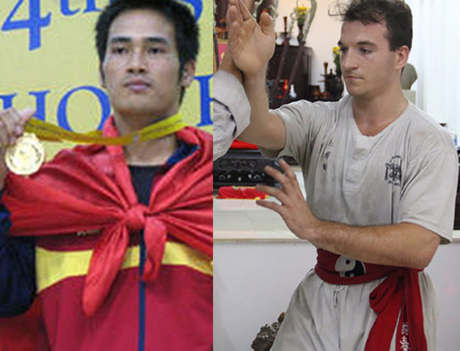 Cựu vô địch SEA Games, Tuấn Nguyễn (trái) và HLV phái Vịnh Xuân Nam Anh, Samuel (phải) từng gặp nhau tại công viên Bách Thảo vào tháng 7/2019, tuy nhiên cả hai chưa giao đấu