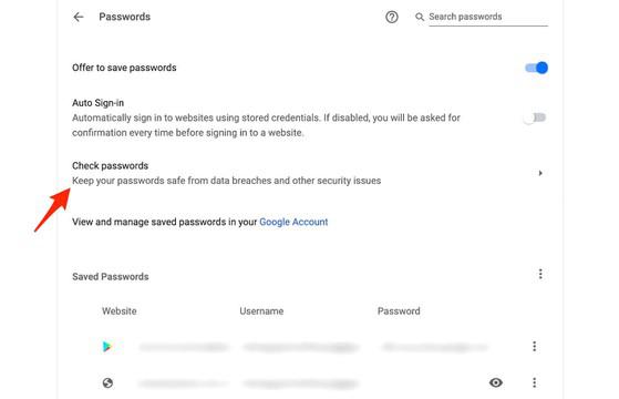 Kiểm tra mật khẩu có bị rò rỉ bằng trình duyệt Chrome. Ảnh: MINH HOÀNG