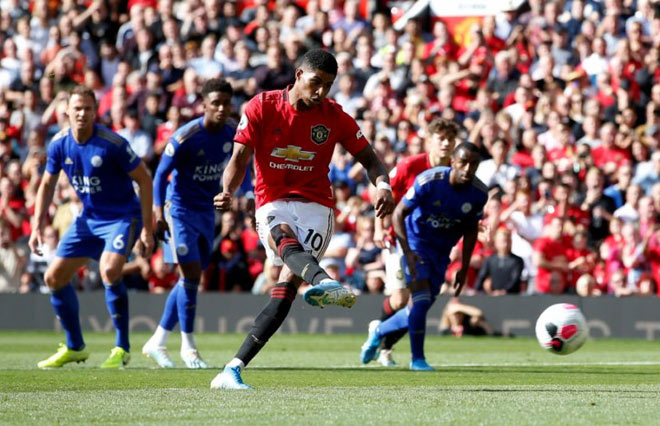 Marcus Rashford đã từng 4 lần ghi bàn giúp MU thắng Leicester City ở giải Ngoại hạng Anh