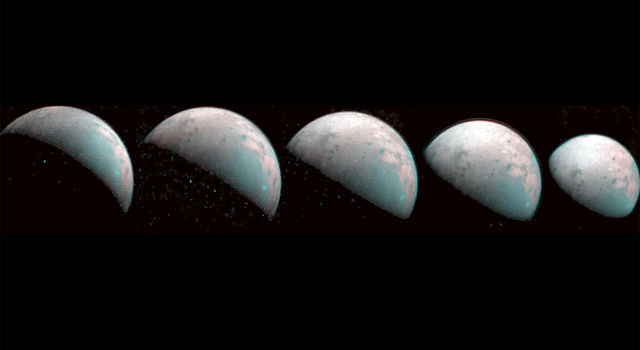 Những hình ảnh mới nhất về Ganymede mà tàu vũ trụ Juno vừa gửi về - ảnh: NASA
