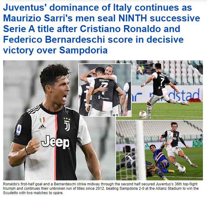 Juventus vô địch Serie A: Báo Italia tung hô Ronaldo, vinh danh chiến tích - 4