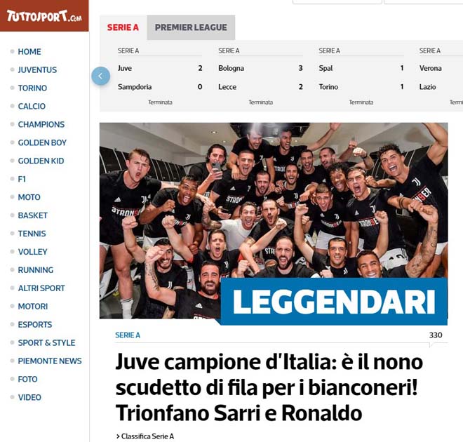 Juventus vô địch Serie A: Báo Italia tung hô Ronaldo, vinh danh chiến tích - 3