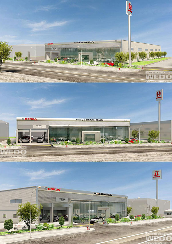 Thiết kế thi công showroom ô tô Honda Bình Phước – Đồng Phú
