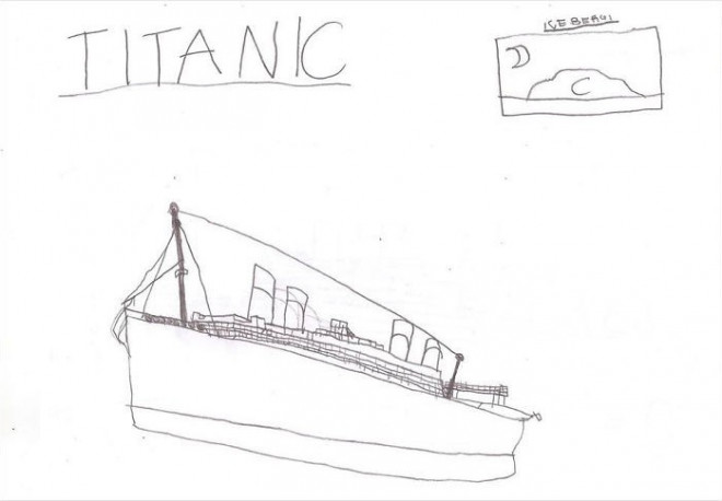Bức vẽ tàu Titanic đầu tiên của&nbsp;Brynjar.