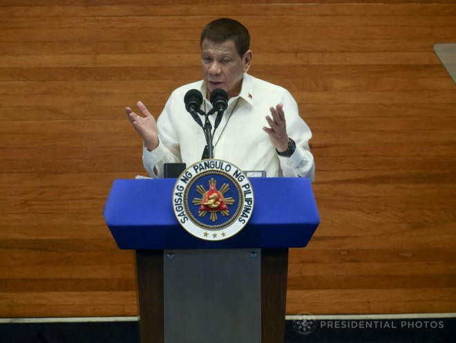 Tổng thống Philippines Rodrigo Duterte trình bày Thông điệp Quốc gia ngày 27-7. Ảnh: PHILIPPINES PRESIDENTIAL PHOTOS