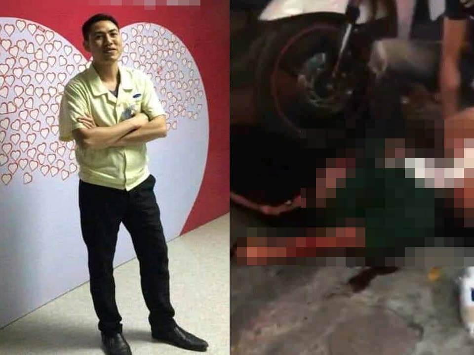 Đối tượng Quốc Anh Hoàng (ảnh trái) và hiện trường vụ án