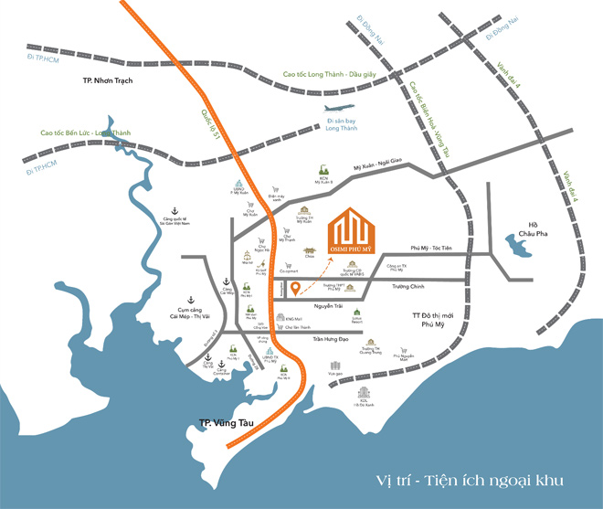Vị trí trung tâm của Osimi Phú Mỹ