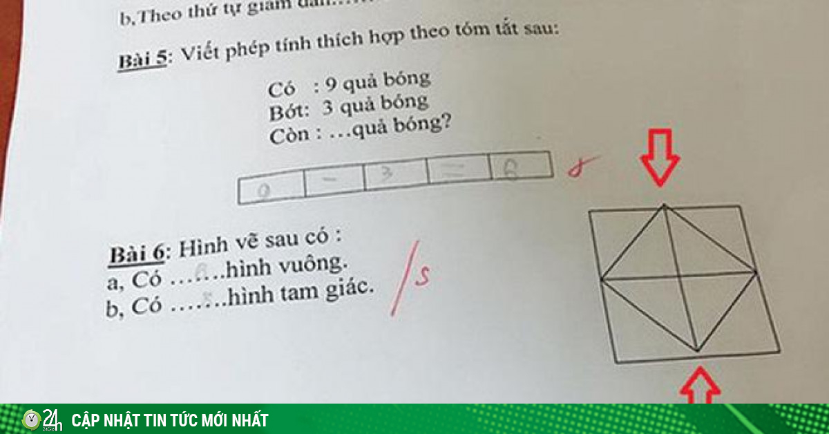 Bài toán Tiểu học đếm hình tam giác tưởng dễ như ăn kẹo, kết quả lại là cú lừa của cô giáo