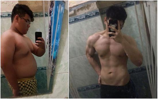 Nam sinh Hà Nội sở hữu body 6 múi sau khi giảm 38kg.&nbsp;&nbsp;