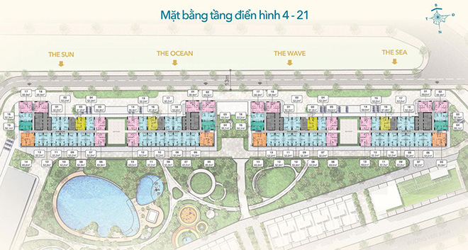 Mặt bằng tầng điển hình dự án Hồ Tràm Complex