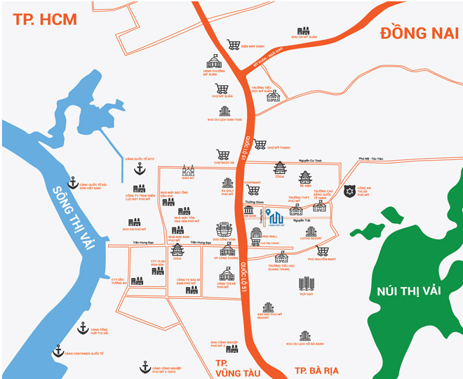 Vị thế tựa Sơn hướng Cảng của Osimi Phú Mỹ