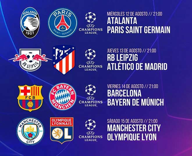 4 cặp đấu tại tứ kết Champions League