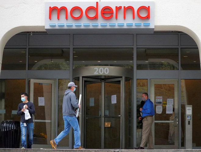 Trụ sở công ty Moderna tại TP Cambridge, bang Massachusetts, Mỹ. Ảnh: Reuters