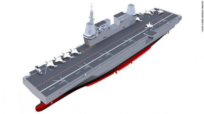 Ảnh minh họa về tàu sân bay dự kiến của Hàn Quốc. Ảnh: Bộ Quốc phòng Hàn Quốc