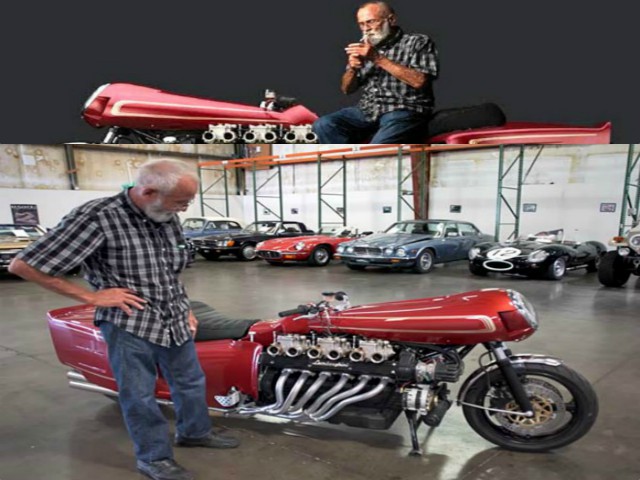 Xe máy - Xe đạp - CHOÁNG: Môtô độ động cơ V12 Lamborghini cực khủng