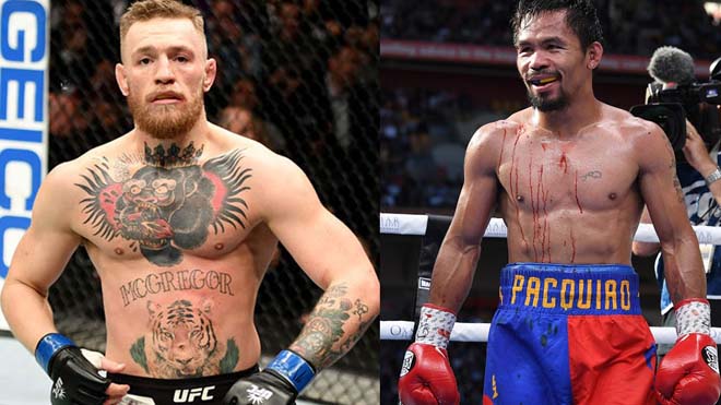 McGregor (trái) mong đối đầu với Pacquiao