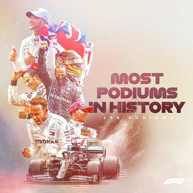 Hamilton – tay lái có được nhiều podium nhất lịch sử F1
