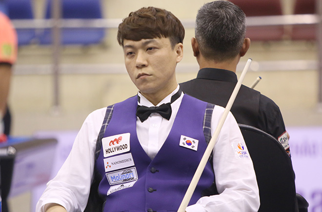 Cơ thủ Choi Sung Won đánh&nbsp;hụt dẫn đến trận thua trước Anh Chiến