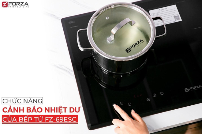 Chức năng cảnh báo nhiệt dư hiệu quả của bếp từ Forza 