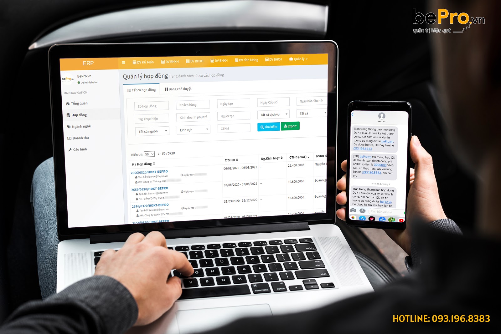Hệ thống chăm sóc khách hàng thông qua SMS/Email tự động của BePro.vn
