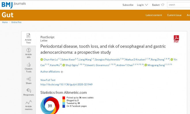 Đại học Harvard công bố kết quả nghiên cứu 20 năm về mối liên hệ giữa răng miệng và ung thư: Người có hàm răng xấu tăng nguy cơ mắc 2 bệnh ung thư - 2