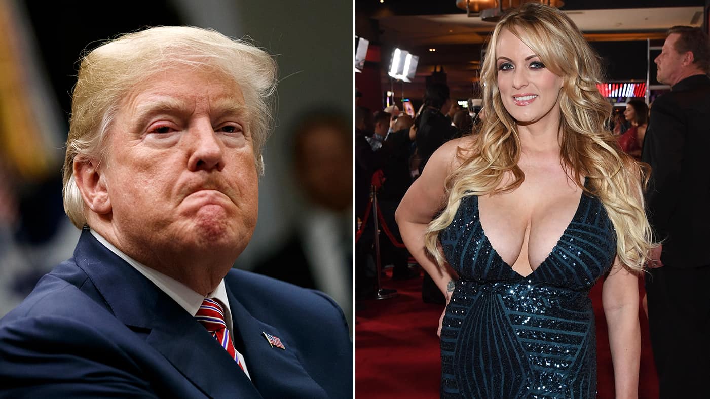 Tổng thống Mỹ Donald Trump và nữ ngôi sao phim khiêu dâm Stephanie Clifford. Ảnh: Getty